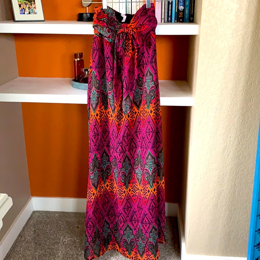 Strapless boho maxi dress